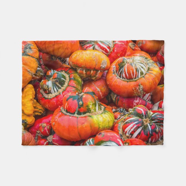 Colourful pumpkins fleece blanket (Front (Horizontal))