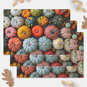 Colourful Pumpkins Gourds and Squash Decoupage Wrapping Paper Sheet