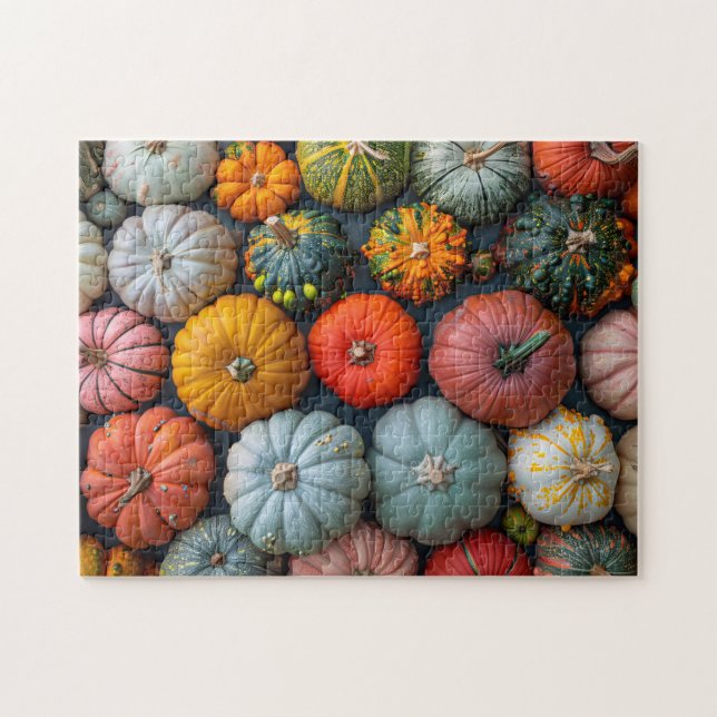 Colourful Pumpkins Gourds and Squash Jigsaw Puzzle (Horizontal)