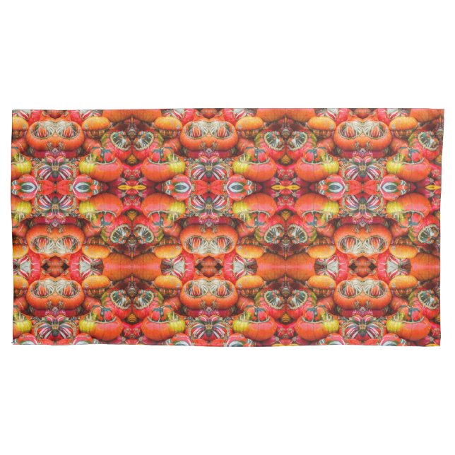 Colourful pumpkins medium pattern pillowcase (Front)