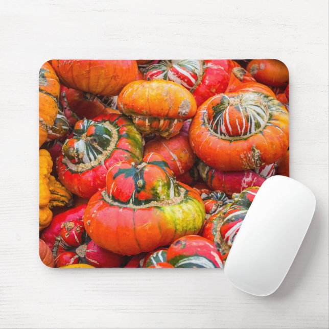 Colourful pumpkins mouse mat (With Mouse)