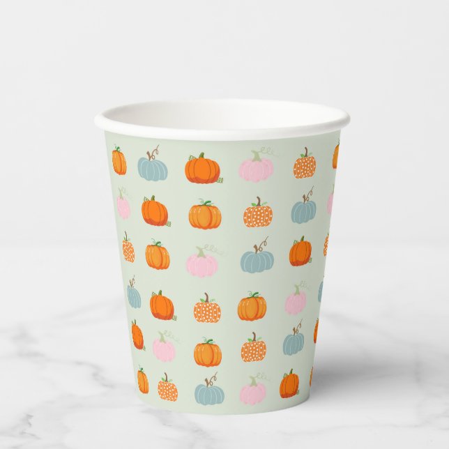 Colourful Pumpkins Paper Cups (Front)
