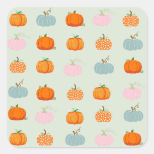 Colourful Pumpkins Square Sticker
