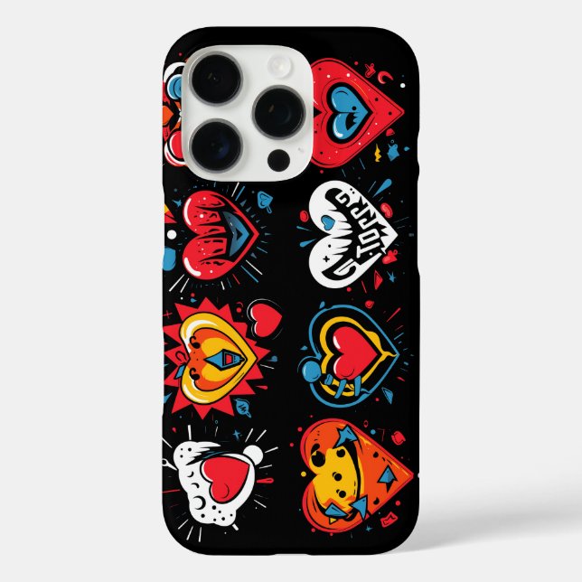 Colourful punk style hearts Case-Mate iPhone case (Back)