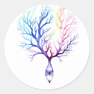 Colourful Purkinje neuron Classic Round Sticker