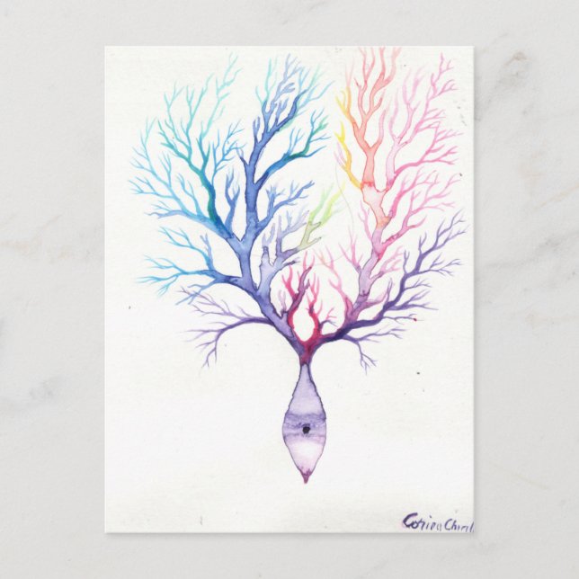 Colourful Purkinke neuron Postcard (Front)
