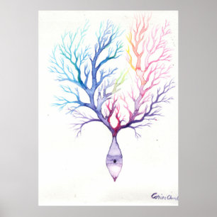 Colourful Purkinke neuron Poster