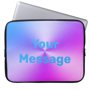 Colourful Purple and Blue Text Template Laptop Sleeve