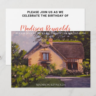 Colourful Purple Blue Orange Green Birthday Invitation