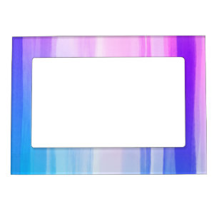 Colourful Purple Blue Stripes Magnetic Frame