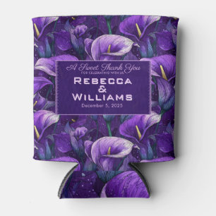Colourful Purple Calla Lilies Charm Modern Wedding Can Cooler
