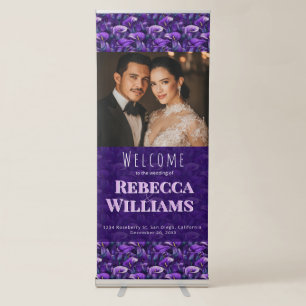 Colourful Purple Calla Lilies Petal Elegant Weddin Retractable Banner