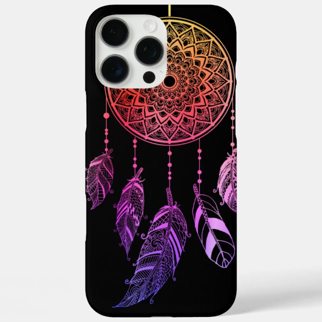 Colourful purple dreamcatcher feather Stylish Case-Mate iPhone Case (Back)