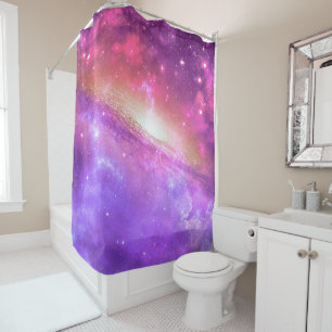 Colourful Purple Galaxy Artwork Shower Curtain