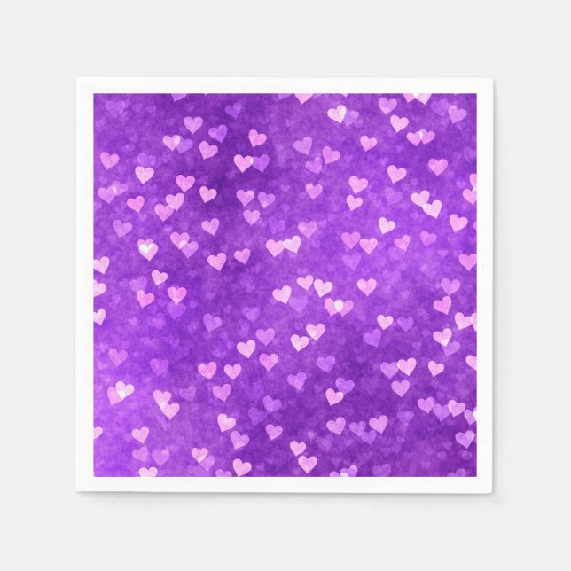 Colourful Purple Heart Napkin (Front)