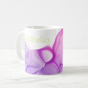 Colourful Purple Inks Lime Green Name Modern Art Coffee Mug