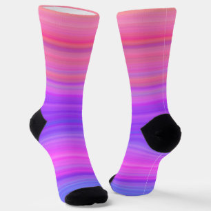 Colourful Purple Pink Stripes Pattern Socks