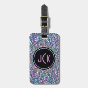 Colourful Purple Tint Glitter And Sparkles Luggage Tag