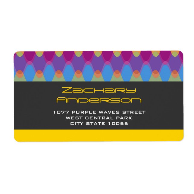 Colourful Purple Zig Zag Pattern Mod Waves Address (Front)