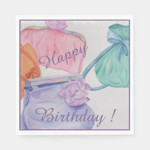 Colourful Purses Happy Birthday Party Napkin