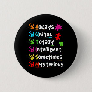 Colourful Puzzle Autism Awareness Totally Intellig 6 Cm Round Badge