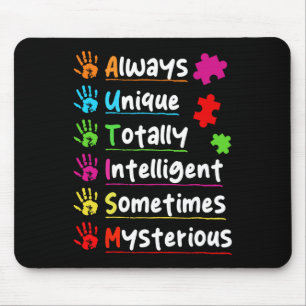 Colourful Puzzle Autism Awareness Totally Intellig Mouse Mat