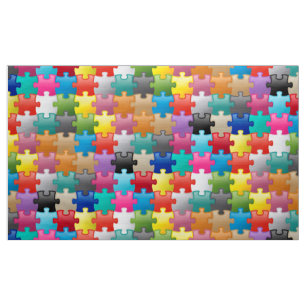 Colourful puzzle pattern fabric