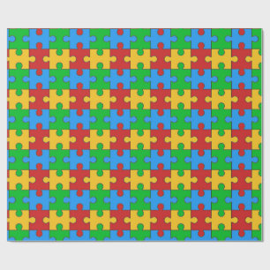Colourful Puzzle Pattern Wrapping Paper 