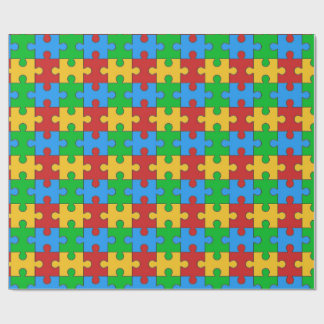 Colourful Puzzle Pattern Wrapping Paper 