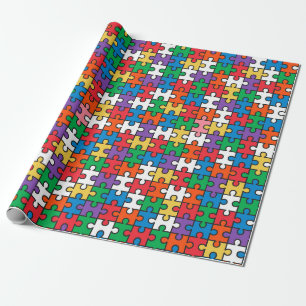 Colourful Puzzle Piece Wrapping Paper