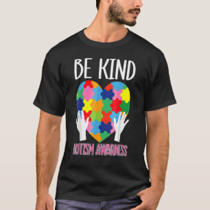 Colourful Puzzle Pieces Asd Be Kind Autism Awarene T-Shirt