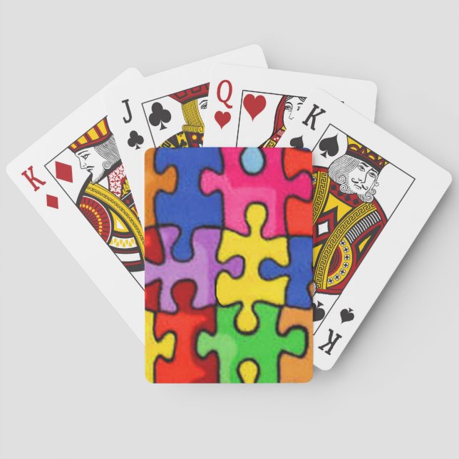 Colourful Puzzle Pieces  Playing Cards (Back)