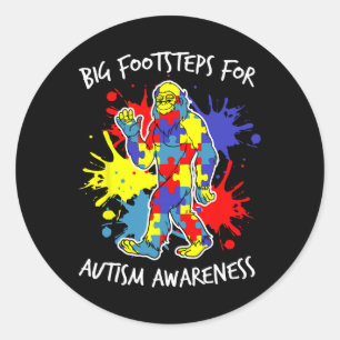 Colourful Puzzle Utism Awareness Bigfoot Autism Aw Classic Round Sticker
