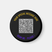 Colourful QR Code Custom Text and Colours Magnet