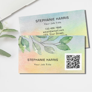 Colourful QR Code Foliage Business Card