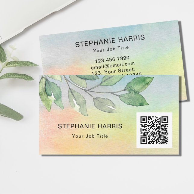 Colourful QR Code Foliage Business Card (Creator Uploaded)