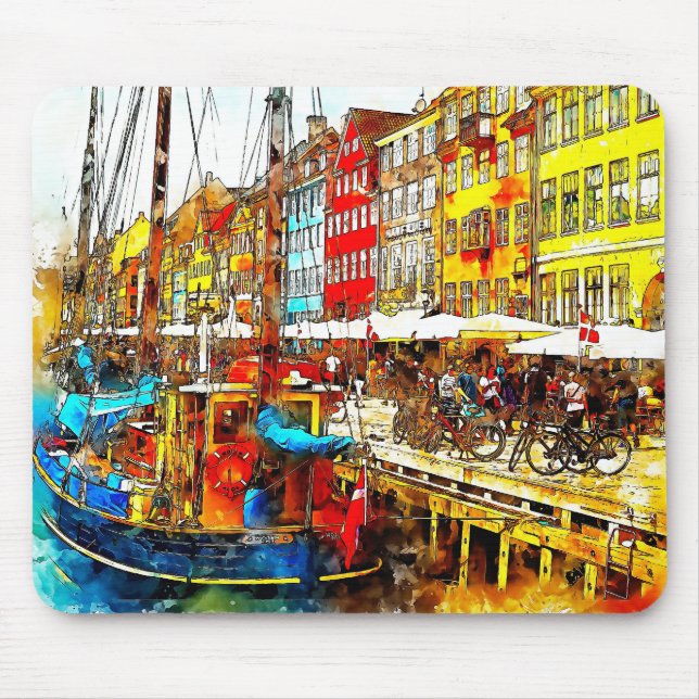 Colourful Quayside Mouse Mat (Front)