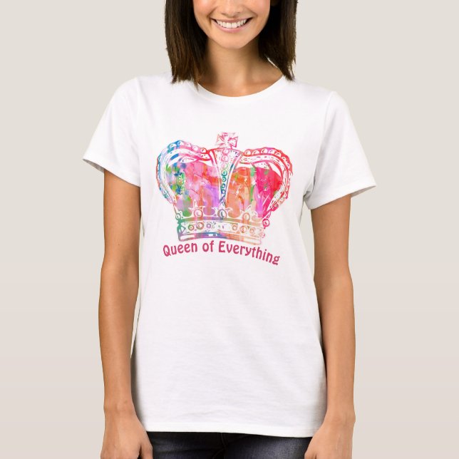 Colourful Queen Crown T-Shirt. T-Shirt (Front)