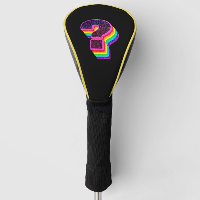 Colourful Question Mark? Golf Head Cover (Front)