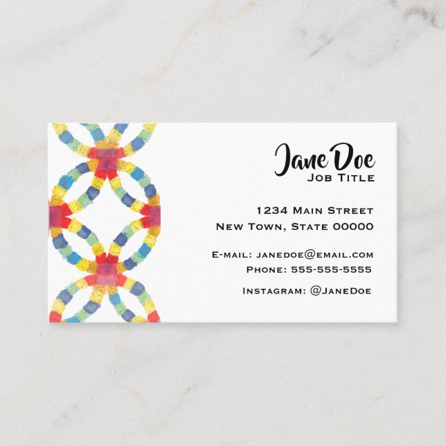 Colourful Quilt Business Card (Front)