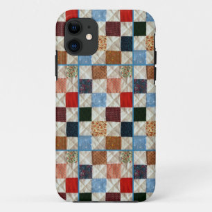 Colourful quilt squares pattern iPhone 11 case