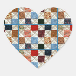 Colourful quilt squares pattern heart sticker