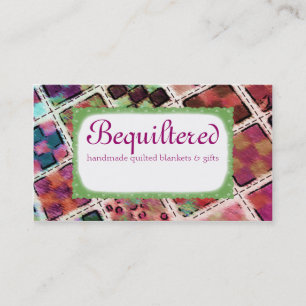 Colourful quilter blocks quilting sewing stitching business card