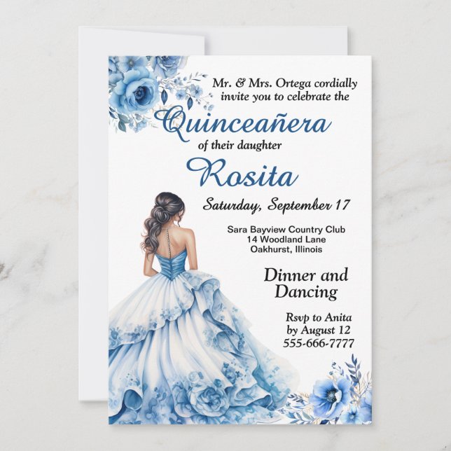 Colourful Quinceanera invitation (Front)