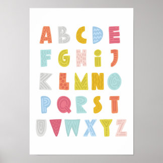 Colourful Quirky Alphabet Poster