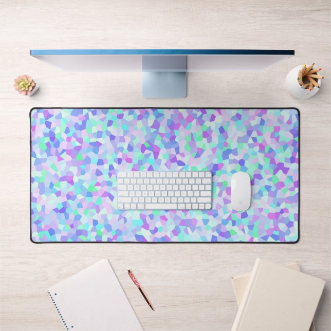Colourful Quirky Boho Eclectic Sprinkle Mosaic Desk Mat (Office 1)