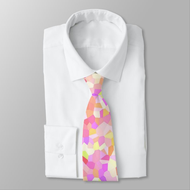 Colourful Quirky Boho Funky Groovy Sprinkle Mosaic Tie (Tied)