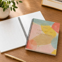 Colourful Quote Abstract Shapes Spiral Notebook