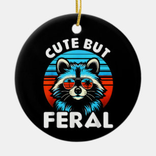 Colourful Racoon With Sunglasses Racoon Ceramic Tree Decoration
