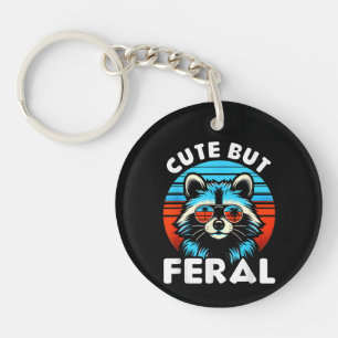 Colourful Racoon With Sunglasses Racoon Key Ring